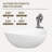 63" x 37" Freestanding Soaking Solid Surface Bathtub Stone Resin Bath Tub with Overflow, Pop-up Drain for Bathroom, Matte White-98420210