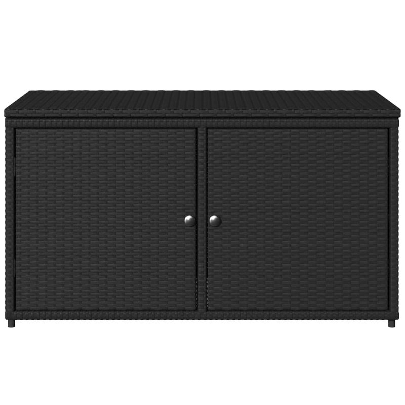 Garden Storage Cabinet 110X55x60.5 Cm Poly Rattan, Black