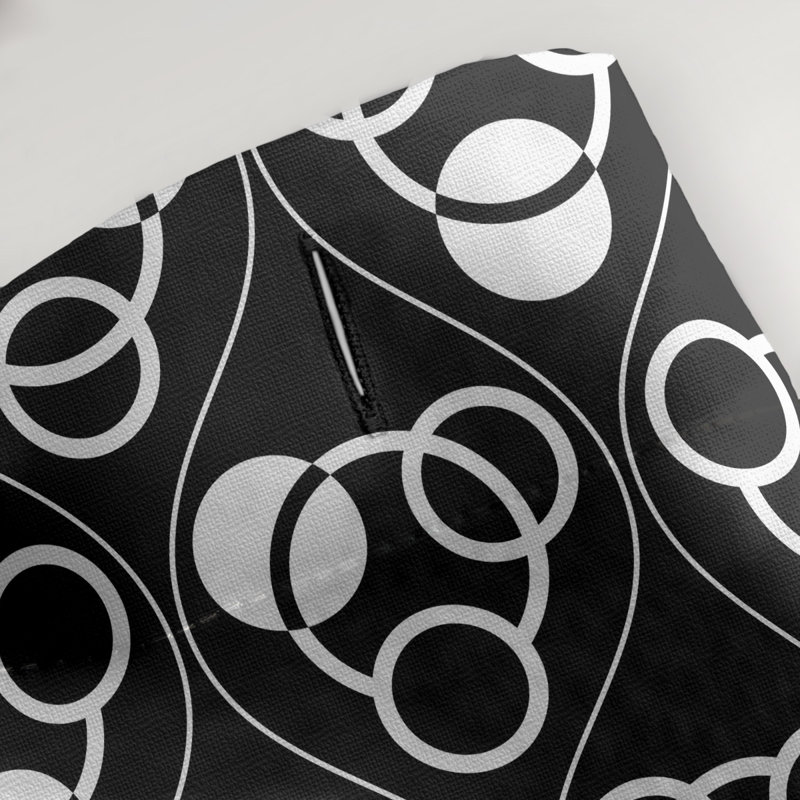 Rideau de douche simple cercles et vagues classic, Noir