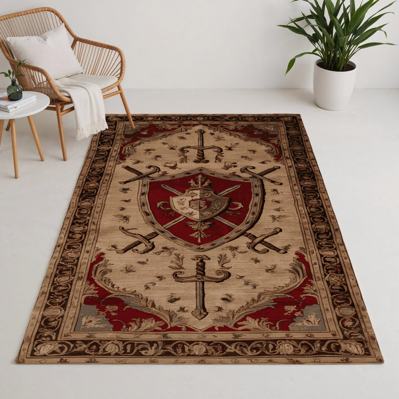 Tapis d'intérieur et d'extérieur brun français, Rectangle 9 pi x 12 pi