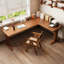 Bureau en bois massif en forme de L brun noisette-43168412-43168413