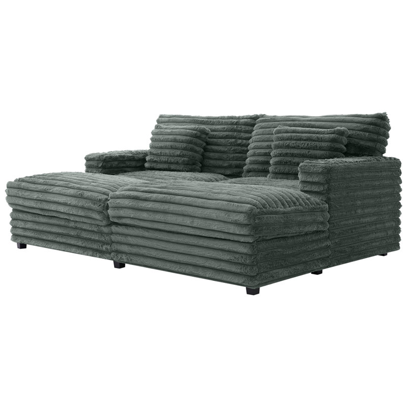 Très grand canapé double méridienne 83,5 po Cloud Couch, Gris foncé