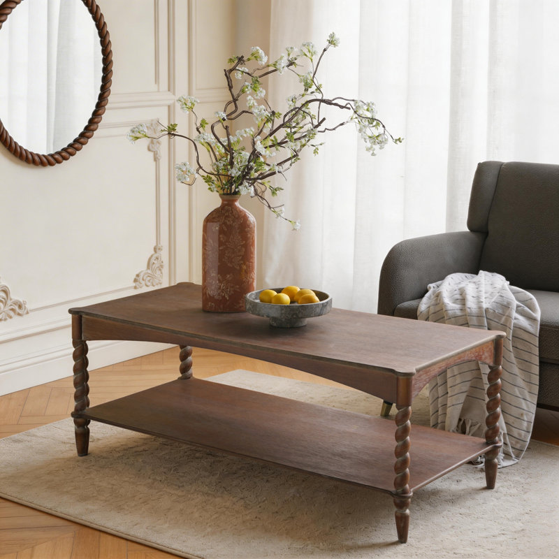 Table basse 47 po x 22 po x 18,5 po en bois brun