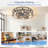  26" Walnut Caged Flush Mount Ceiling Fan with Light, Remote , Reversible 6 Speed Quiet DC Motor, Farmhouse Rustic Fandelier-640122099-639788401