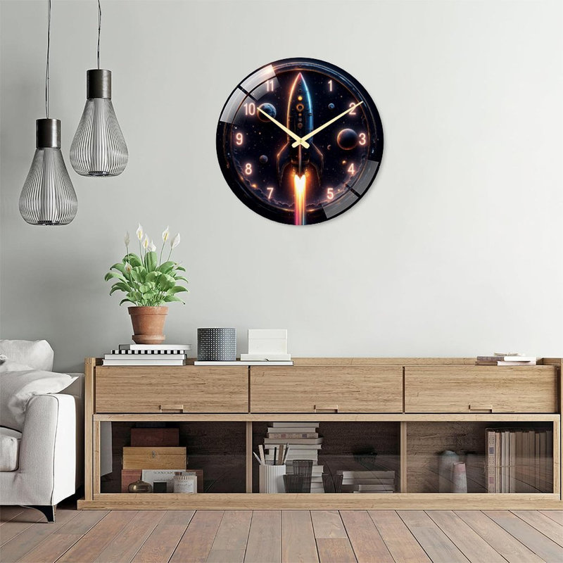 Horloge murale fusée 24 po Rocket