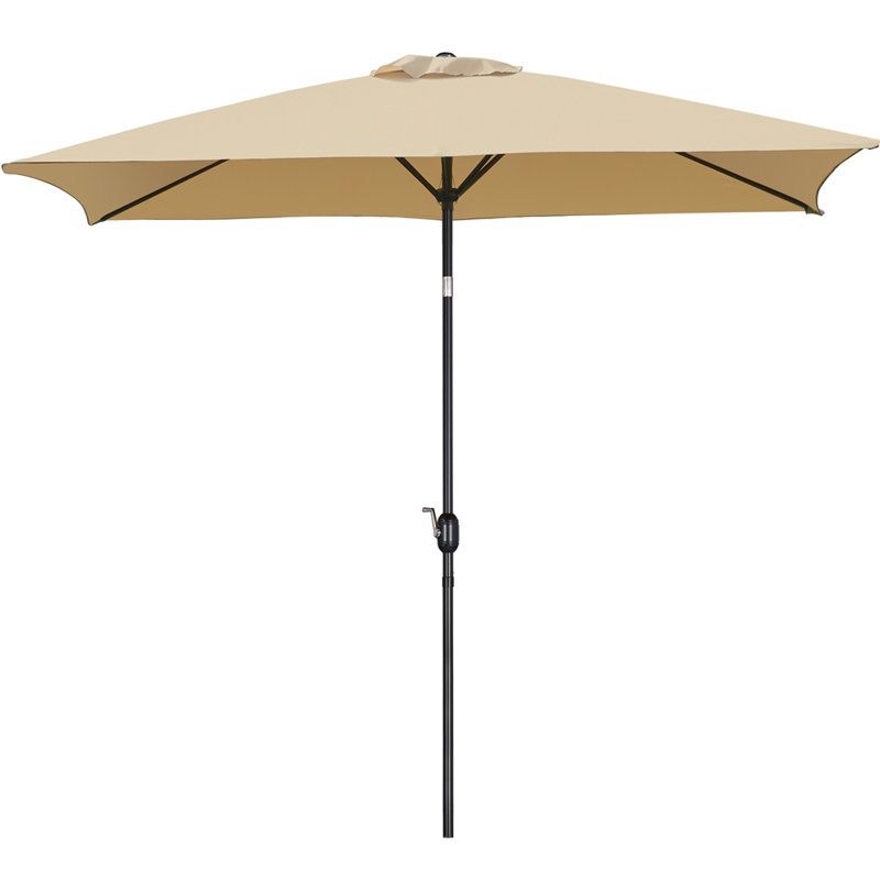 Patio Umbrella Outdoor Parasol without Stand, Tan, 99.6" H x 115" W x 76" D