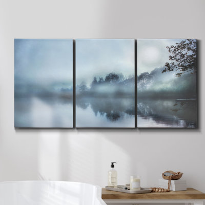 Banks Of The Seine At Jeufosse, Autumn, 1884 On Canvas 3 Pieces Print