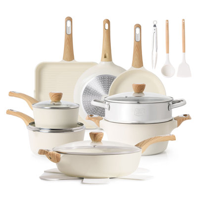 SENSARTE Ceramic Cookware Sets, 20-Piece, Non-Toxic Healthy Non Stick, PFAS PTFE PFOA PFOS Free