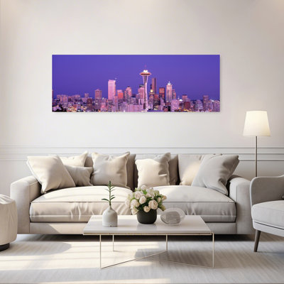 États-Unis, Washington, Seattle, nuit, architecture contemporaine de la ville, art abstrait