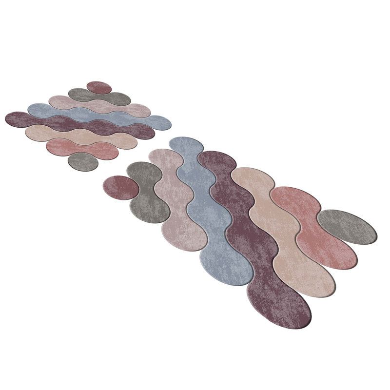 Premium Bathmat Set (2 Pieces), 100% Polyester, 19.7 x 23.6 inches & 23.6 x 39.4 inches | 1300 g/m², 0.4 in Pile Height | Non-Slip Underside, Antibacterial, Machine Washable | Ideal for Stylish Bathroom Décor