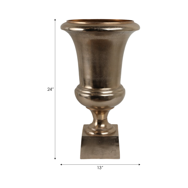 Kenosha Handmade Aluminum Floor Vase, Gold