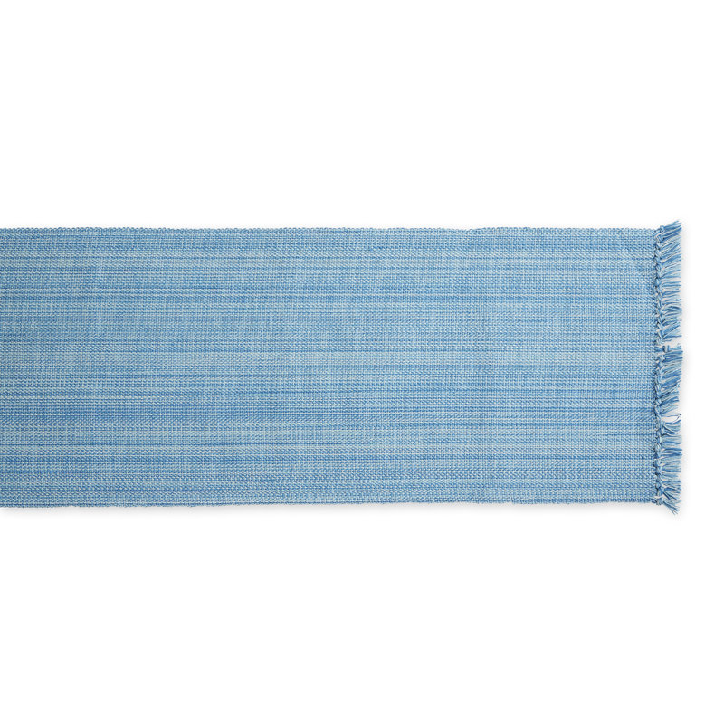 Hidetoshi Striped 100% Cotton Table Runner, 72" x 13", Light Blue