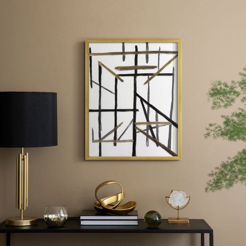 Edifice II Framed Print - Solid Wood, 21" H x 17" W, Gold Framed