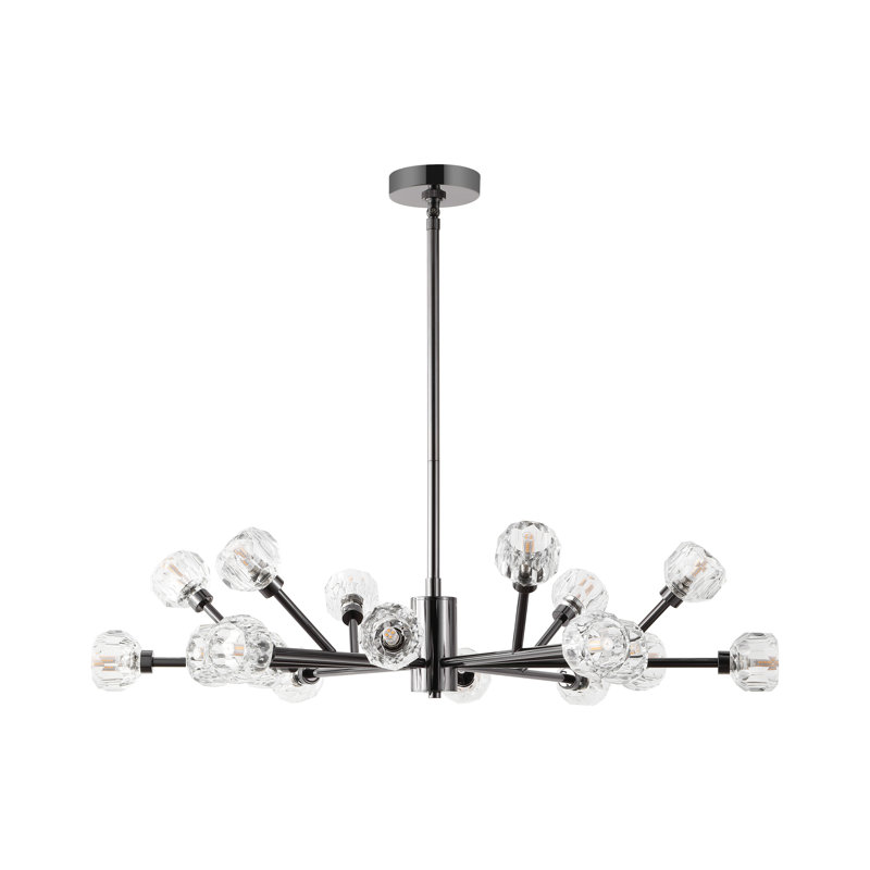 Elizabelle 18 - Light Crystal LED Chandelier, Black