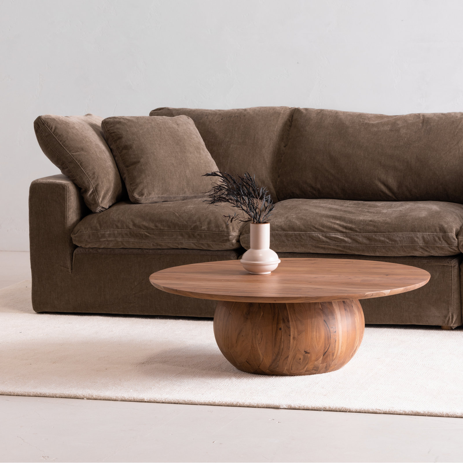 Rolf Solid Wood Coffee Table, 13.75" H x 42" L x 42" W, Natural
