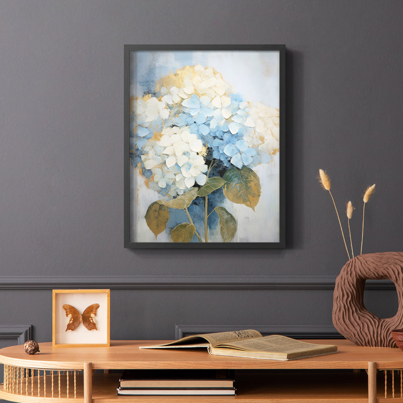 FLORAL Series C - Impression encadrée de qualité supérieure - Prêt à accrocher - Aucun clou requis, Noir, H 11 po x l 9 po