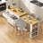 80.63" Extendable Kitchen Island With Power Outlet, 2 Storage Drawers, Open Shelves-129517313