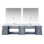 Meuble-lavabo double l 84 po x P 22 po, comptoir en marbre de Carrare, ensemble de robinet et miroirs à DEL 36 po-2026484908