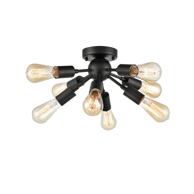 Plafonnier encastré 8 lumières 13,77 po Seekonk, Noir