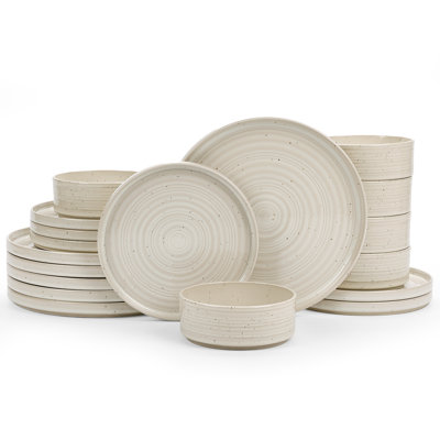 18-Piece Kitchen Plates And Bowls Sets, 18 Pieces Dinnerware Sets, White