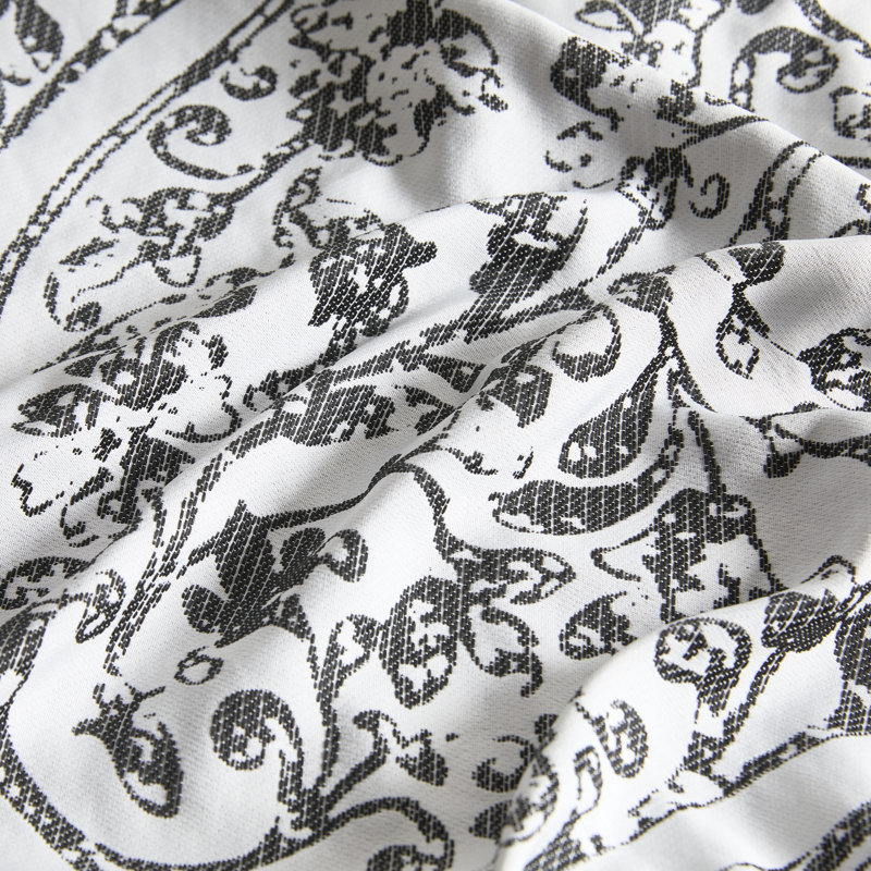 Trieste 7 Piece Damask Jacquard Comforter Set,  White/black, King Comforter + 6 Additional Pieces