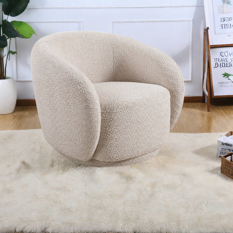 Fauteuil d'appoint moderne et pivotant, fauteuil de salon rembourré Boucle