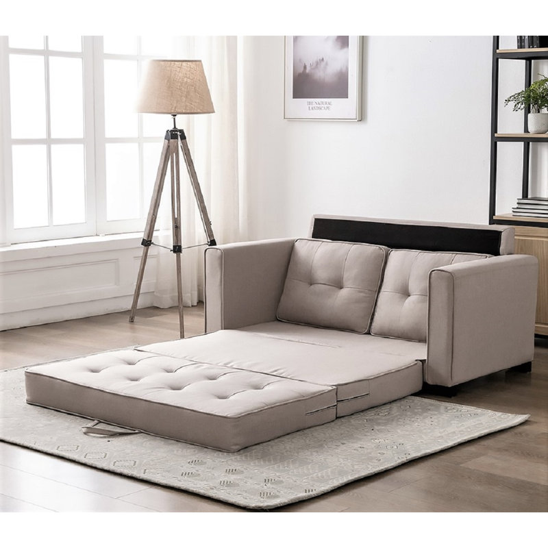 Lizeth Upholstered 58'' Loveseat, Beige