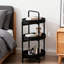 Étagère de rangement à 3 niveaux en rotin tissé et métal avec tablettes ovales / panier pour le salon, la chambre à coucher-1183485826