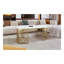 Table basse moderne ovale avec structure en acier inoxydable