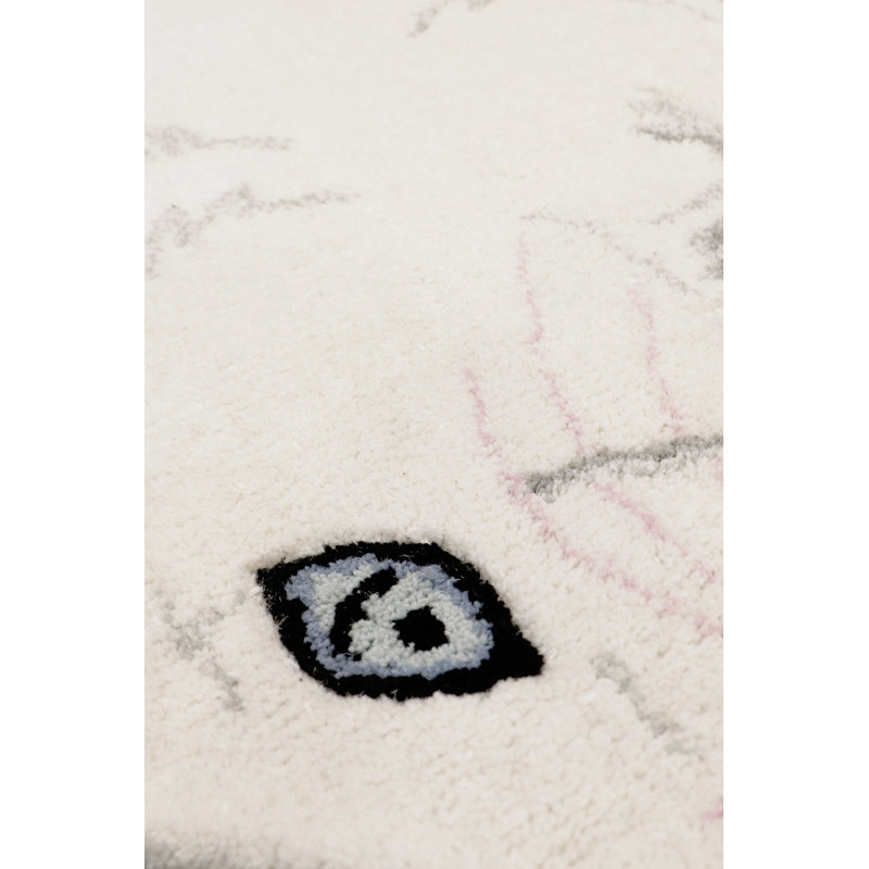 Forest Hand Tufted Rectangle 2' x 3' Wool Area Rug in Ivory/Pink/Gray