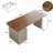 Modern Wood Writing Desk with Storage Drawers, 70.86'' Large Home Office Desk with Built-in 3 Drawer Cabinet-1225160974