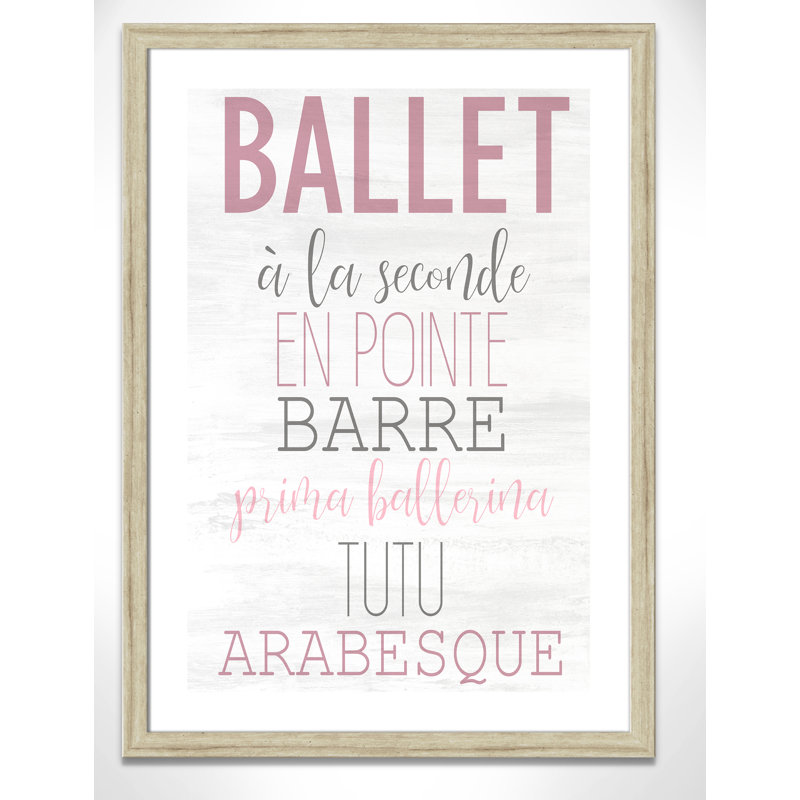Ballet toute la journée 2, H 36,5 po x l 26,5 po x P 0,63 po, Encadrement beige