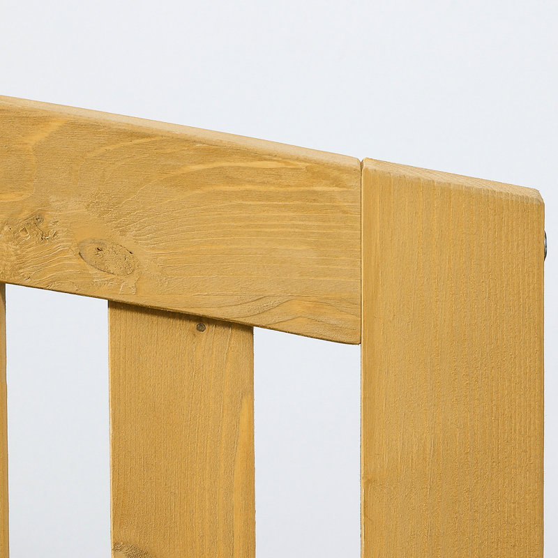 56.25" Patio Bench With And Armrest - Natural 2 Outdoor Wood Garden For Porch, Poolside, Balcony 56"