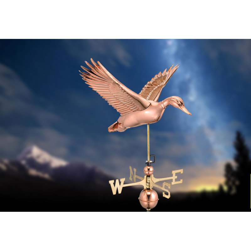 Girouette Flying Duck, Cuivre poli