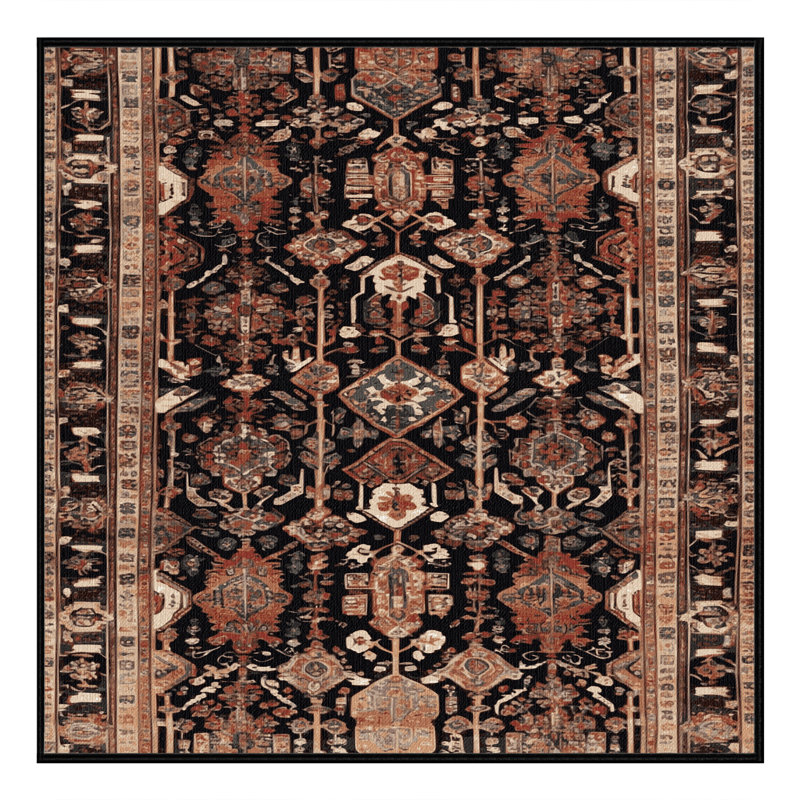 Tapis brun lavable à la machine, Carré 6 pi