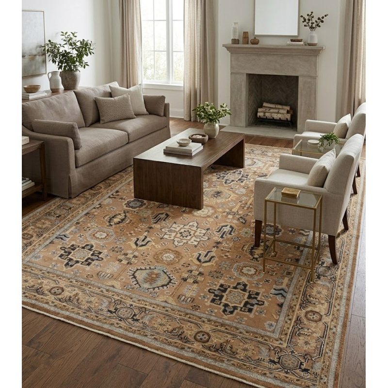 Tapis transitionnel indo-sud-ouest 8 pi x 9 pi 9 po Karajeh Rust
