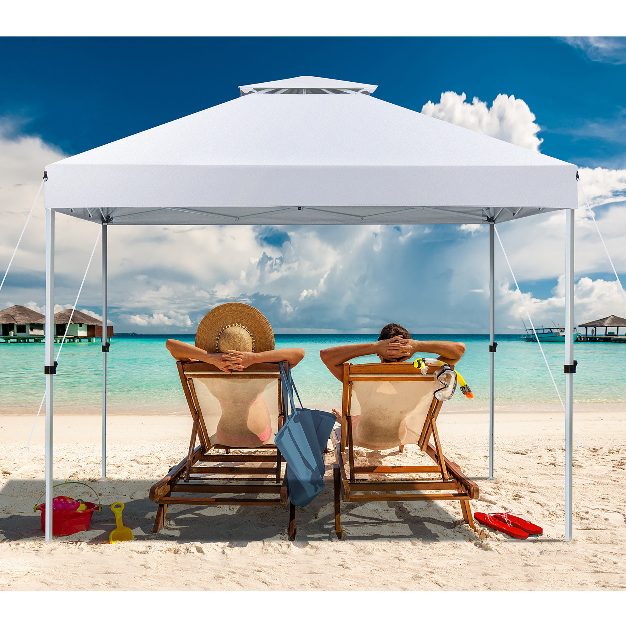 Pop up outlet canopy for beach