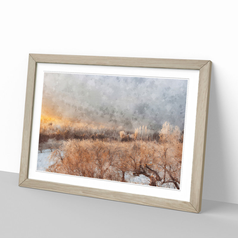 Winter Forest Vol.3 - Picture Frame Painting, Oak Framed, 27cm H x 36cm W x 2cm D