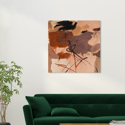 Tan And Taupe On Canvas by Wynwood Studio Print