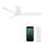 Skylark 54" 3 - Blade Outdoor LED Smart Flush Mount Ceiling Fan with Remote Control and Light Kit Included -95849132-126056811