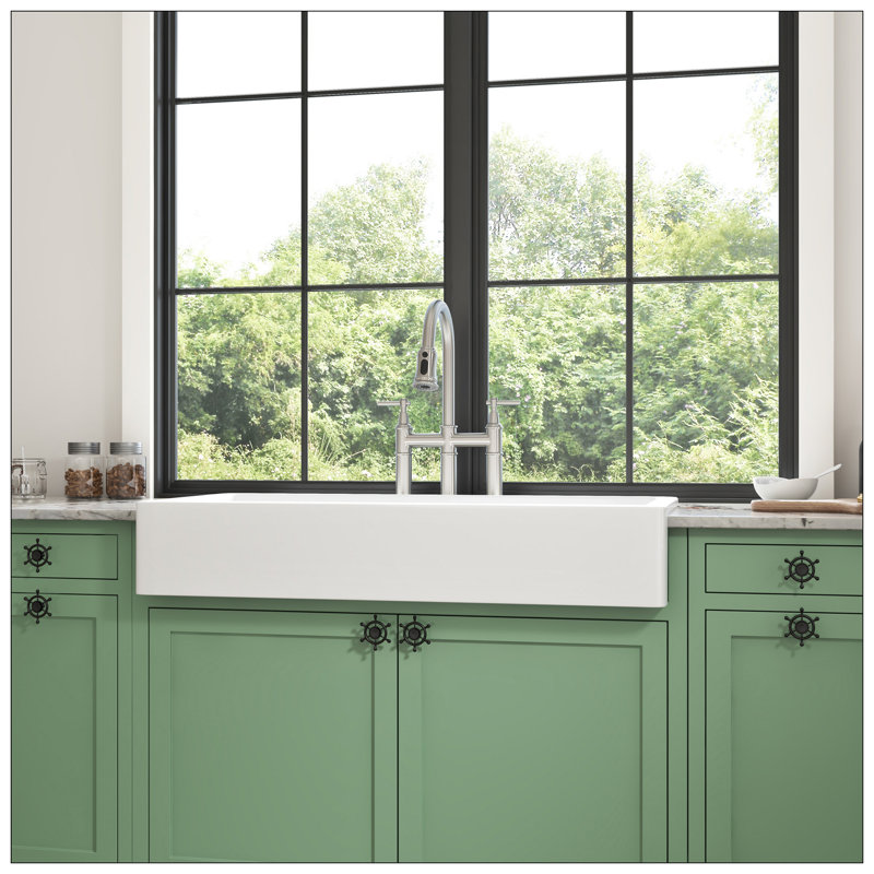 White Farmhouse Sink Deep Apron Sink Undermount Farmhouse Kitchen Sink Single Farm Sink