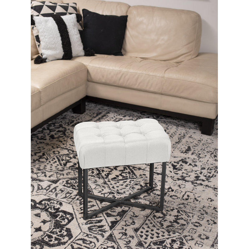 Repose-pieds BirdRock Home, Noir, Beige Linen