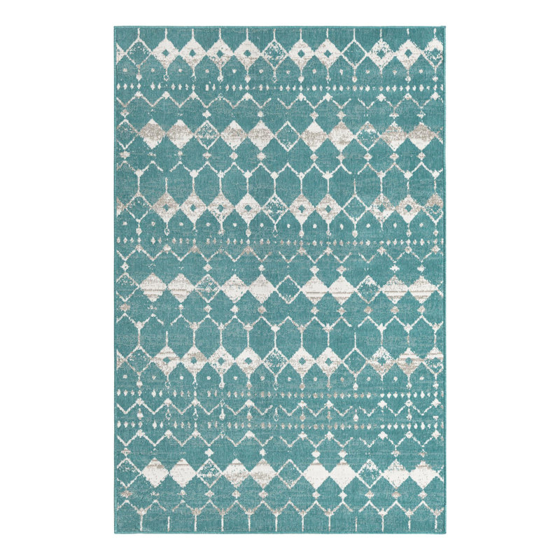 Geometric Indoor / Outdoor Rug, Rectangle 5'3" x 8'