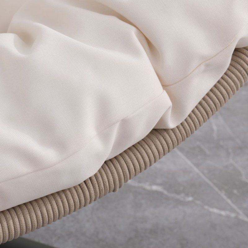 Chaise d'extérieur suspendue en forme d'œuf, Blanc