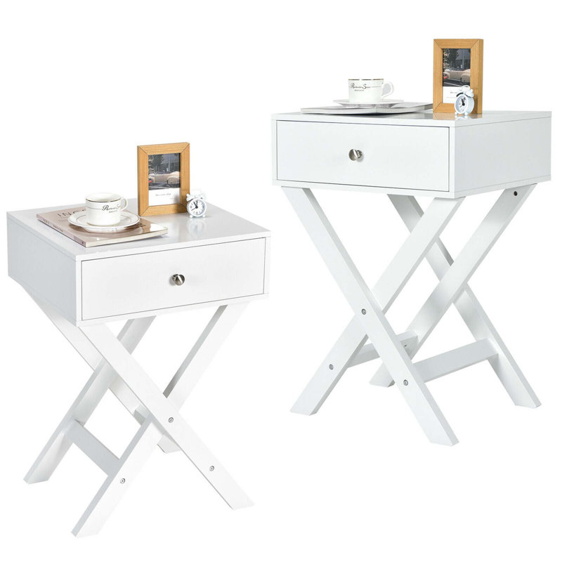 Table de chevet d'appoint Iowa Park, Blanc