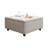 Large Square Storage Bench, Footstool With Two Storage Doors, Mid-Century Modern Coffee Table
