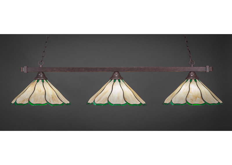 Barre carrée / ronde 3 lumières, Granite noir, Perle