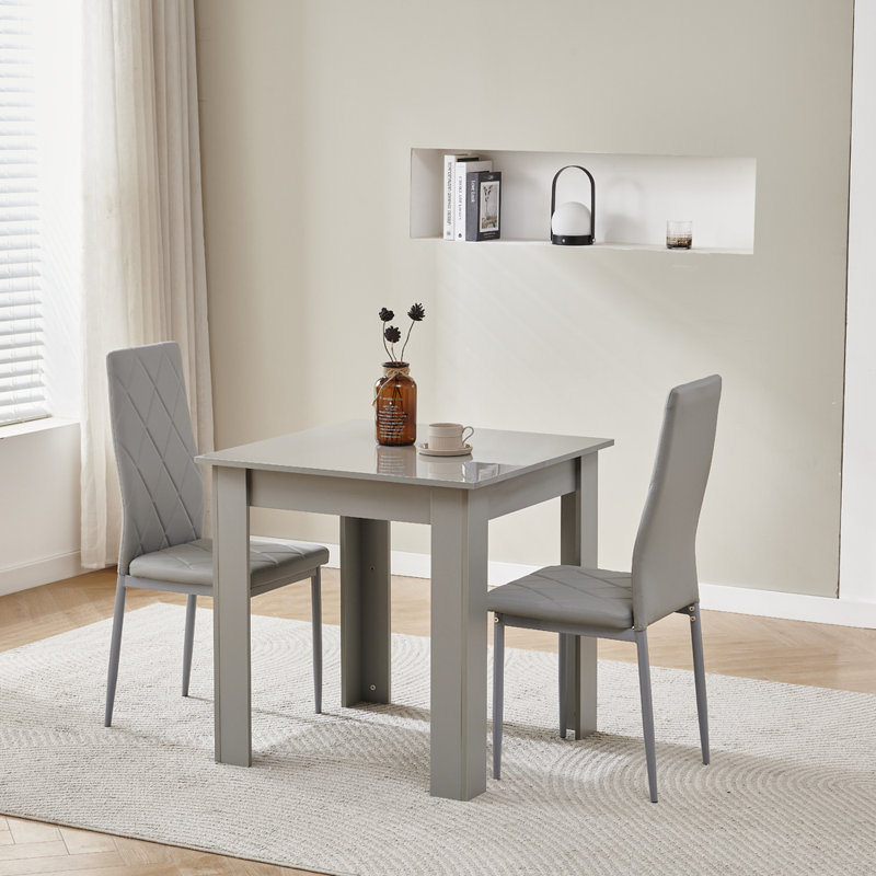 Dining Set, Grey Leather Chairs#2