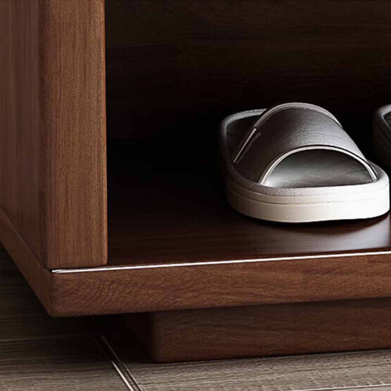Banc de rangement simple à chaussures de style américain, H 16,54 po x l 31,5 po x P 13,78 po, Brun