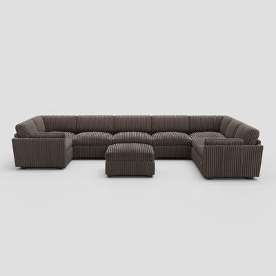 Knaack Oversized U Shaped 169.3'' Wide Sectional Sofa & Plush Wide Corduroy Livingroom Couch